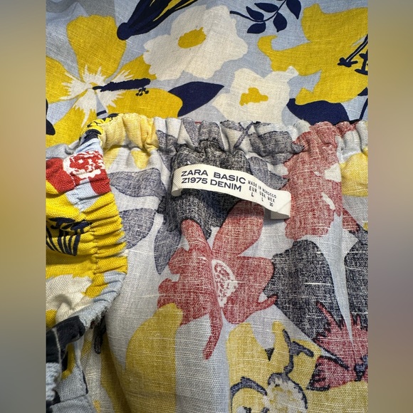ZARA Z1975 Denim - Off shoulder dress with floral print (L) - EUC - Picture 10 of 13